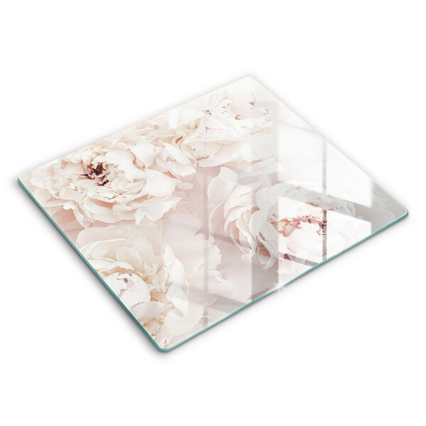 Glass worktop saver Pastel peonies