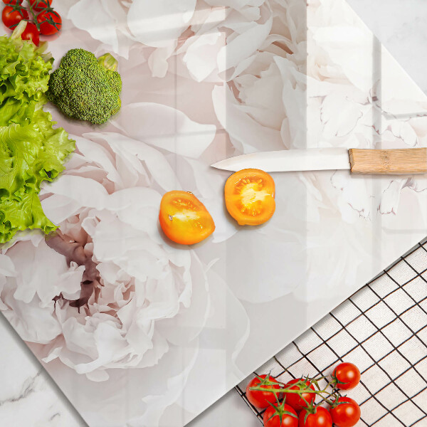 Glass worktop saver Pastel peonies