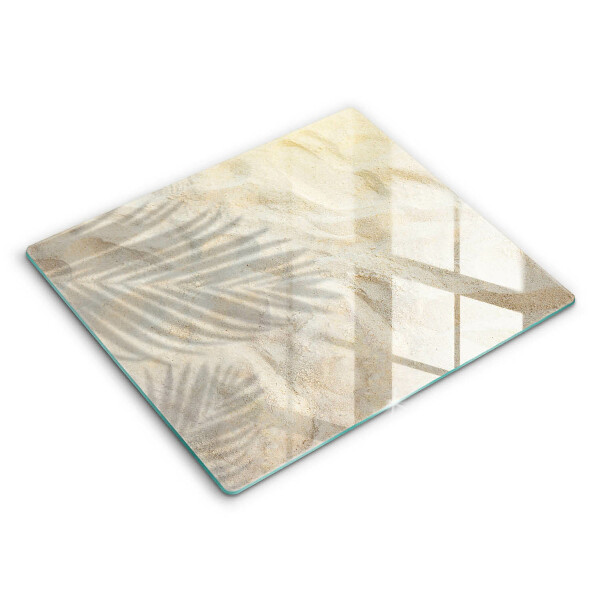 Glass worktop saver Palm sand and leaves