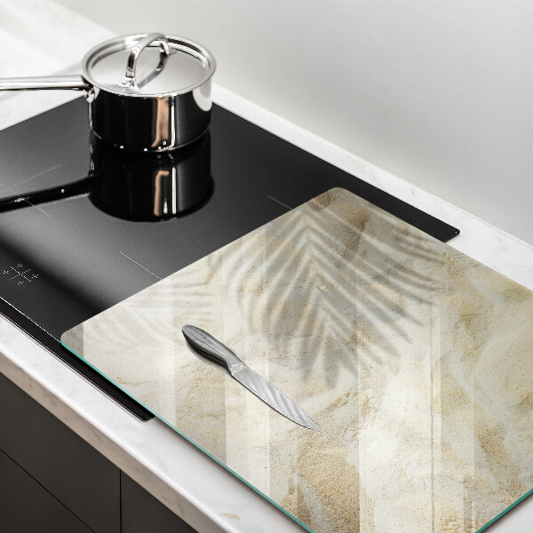 Glass worktop saver Palm sand and leaves