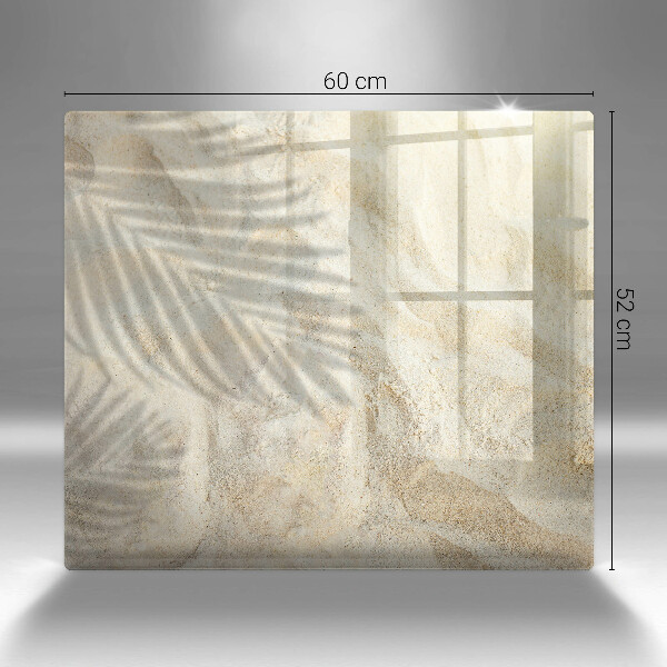 Glass worktop saver Palm sand and leaves