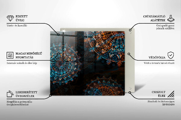 Glass worktop saver Boho Vintage Circles