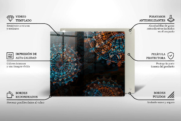 Glass worktop saver Boho Vintage Circles