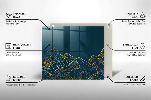 Glass worktop saver Abstract mountains