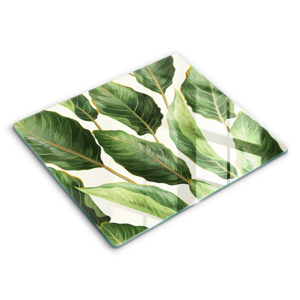 Glass worktop saver Banana leaves