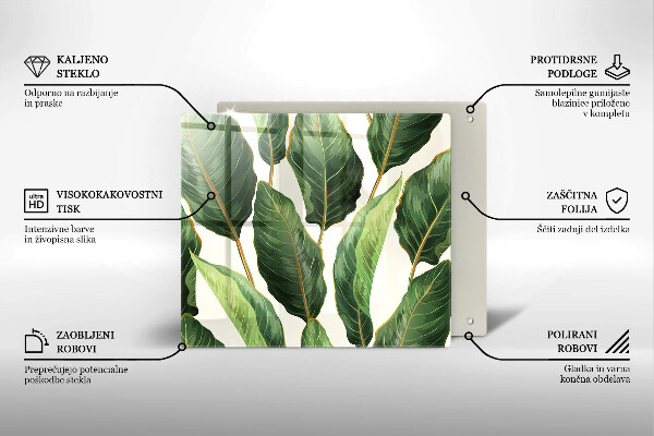 Glass worktop saver Banana leaves