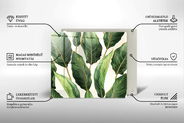 Glass worktop saver Banana leaves