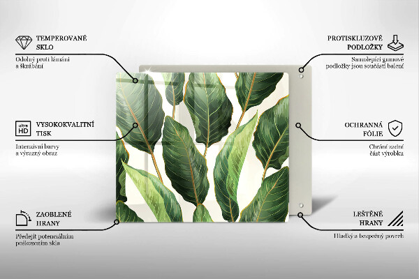 Glass worktop saver Banana leaves