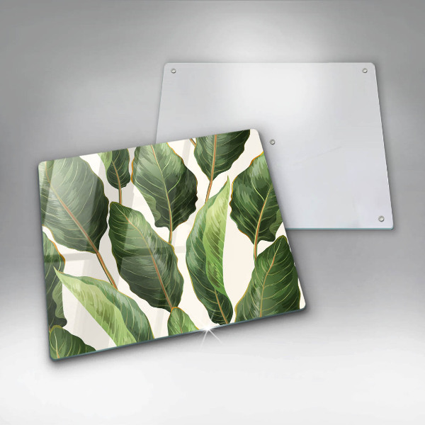 Glass worktop saver Banana leaves