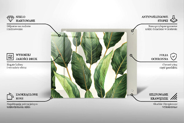 Glass worktop saver Banana leaves