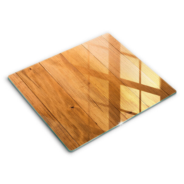 Glass worktop saver Wooden planks