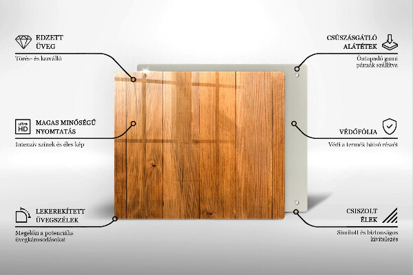 Glass worktop saver Wooden planks