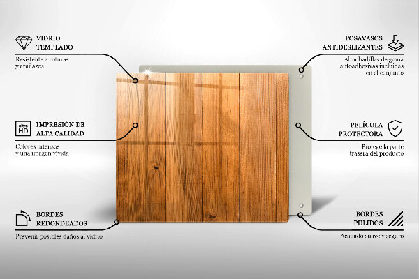 Glass worktop saver Wooden planks