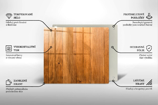 Glass worktop saver Wooden planks