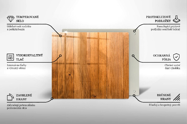 Glass worktop saver Wooden planks