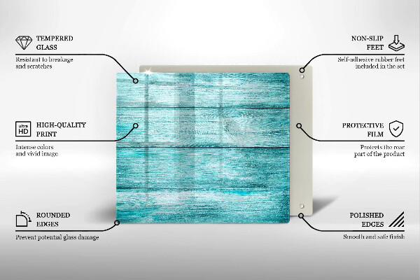 Glass worktop saver Vintage wooden boards