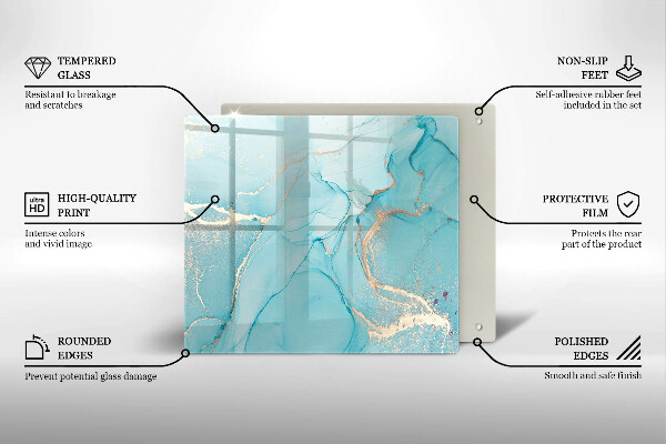 Glass worktop saver Abstraction stone