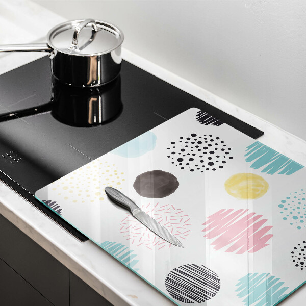 Glass worktop saver Painted shapes