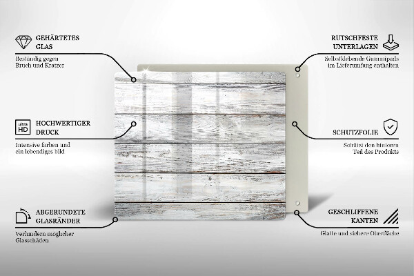 Glass worktop saver Bright wooden boards
