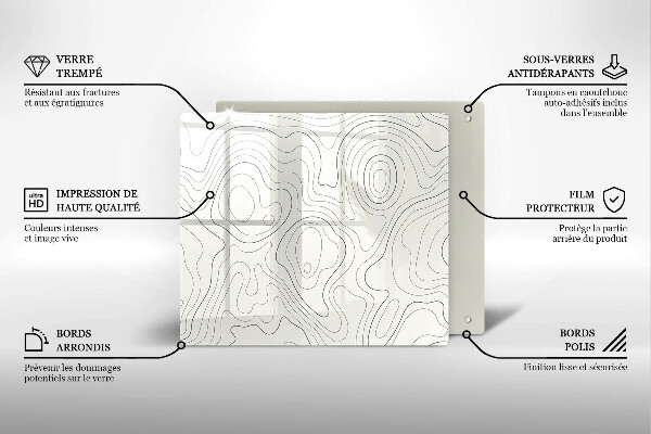 Glass worktop saver Line-art design