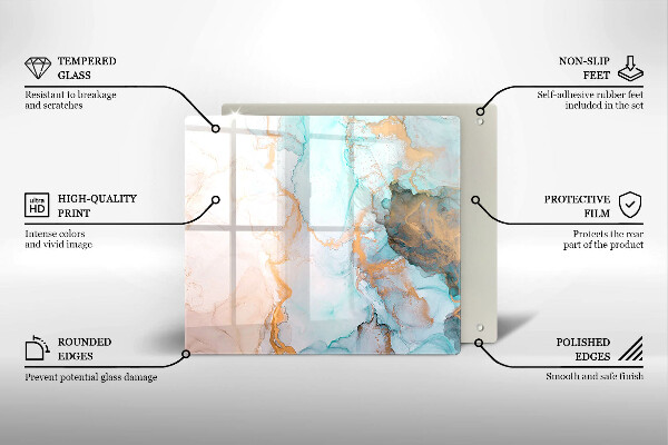 Glass worktop saver Marble abstraction