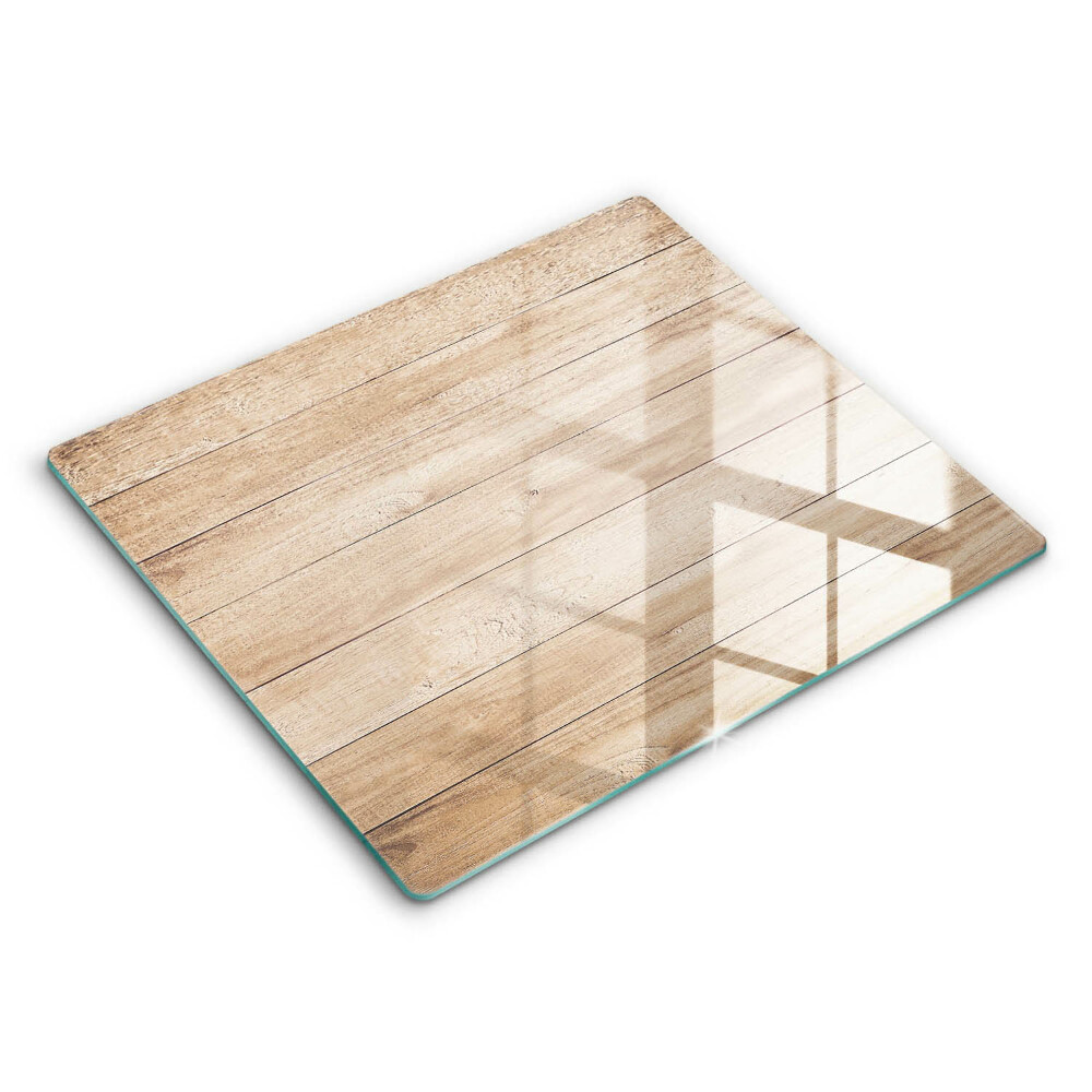 Glass worktop saver Wooden planks