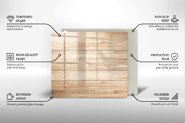 Glass worktop saver Wooden planks