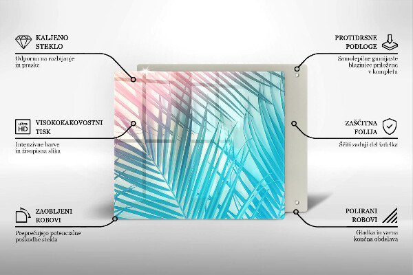 Glass worktop saver Pastel leaves