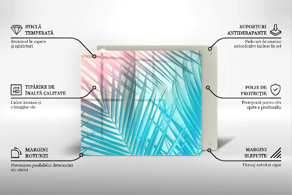 Glass worktop saver Pastel leaves