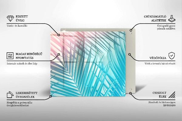 Glass worktop saver Pastel leaves