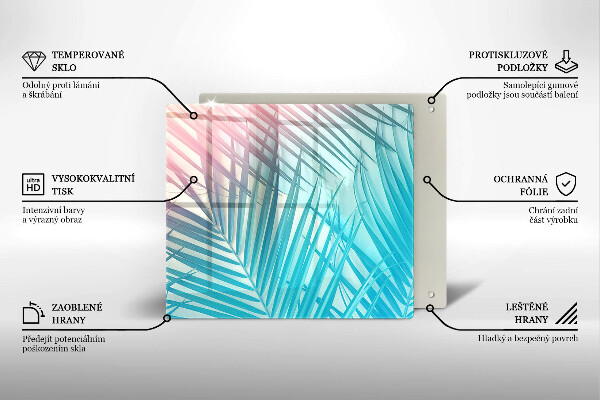 Glass worktop saver Pastel leaves