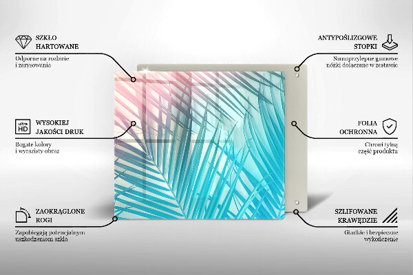 Glass worktop saver Pastel leaves