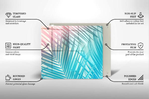 Glass worktop saver Pastel leaves