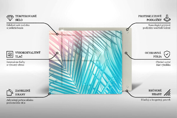 Glass worktop saver Pastel leaves