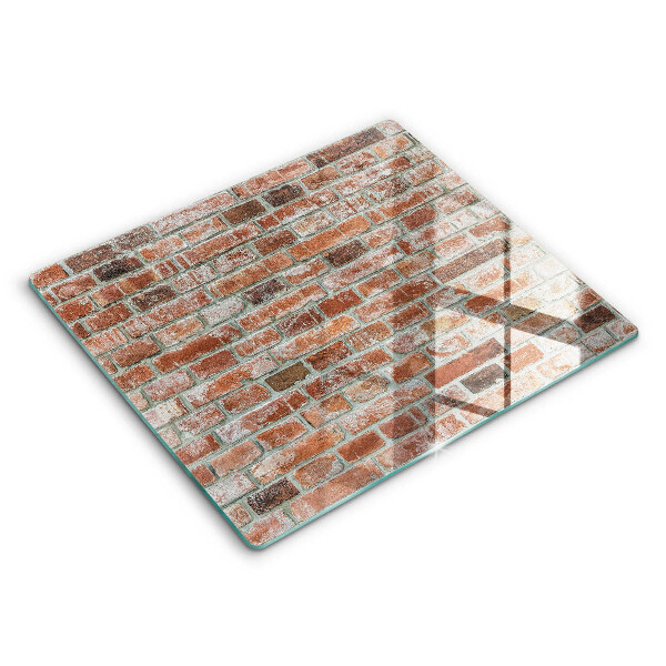 Glass worktop saver Old bricks wall