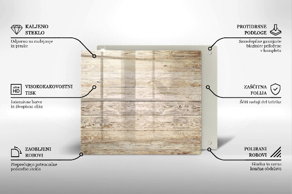 Glass worktop saver Wooden planks