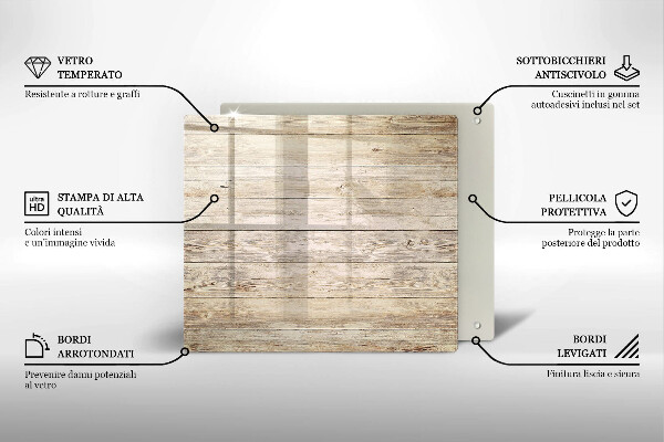 Glass worktop saver Wooden planks