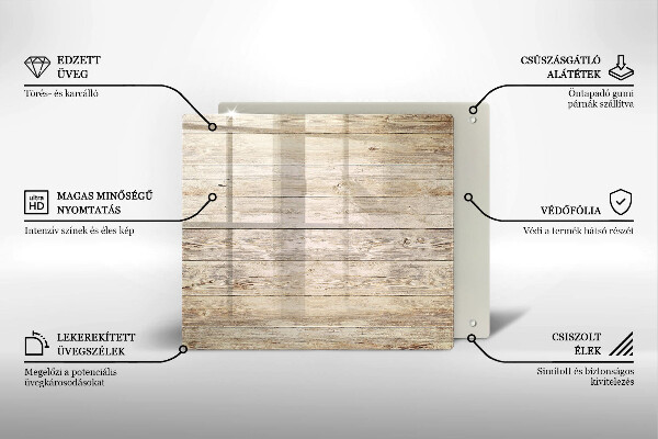 Glass worktop saver Wooden planks
