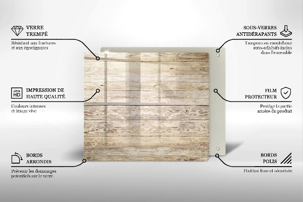 Glass worktop saver Wooden planks