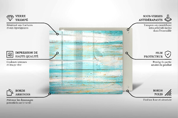 Chopping board glass Vintage wood boards