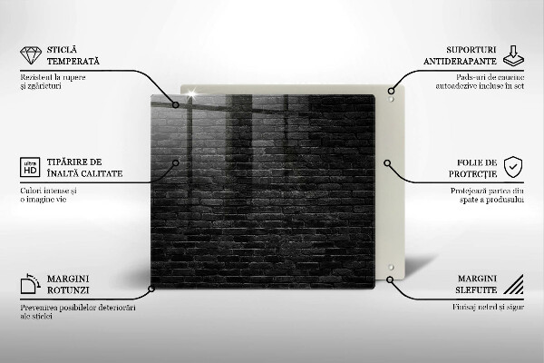 Chopping board glass Brick wall