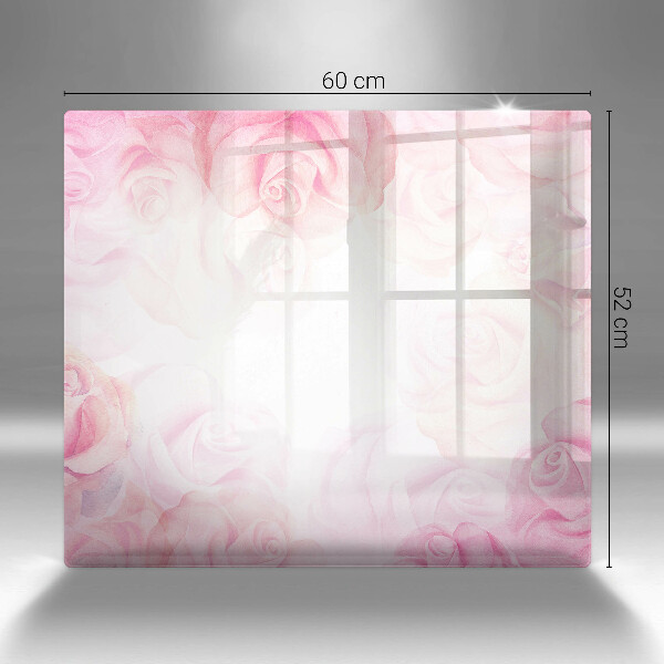 Chopping board glass Delicate background roses