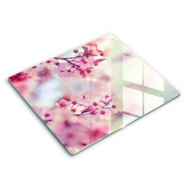 Chopping board glass Nature apple flowers