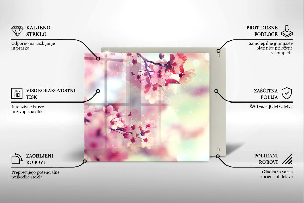 Chopping board glass Nature apple flowers