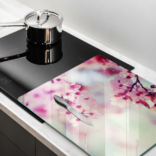 Chopping board glass Nature apple flowers