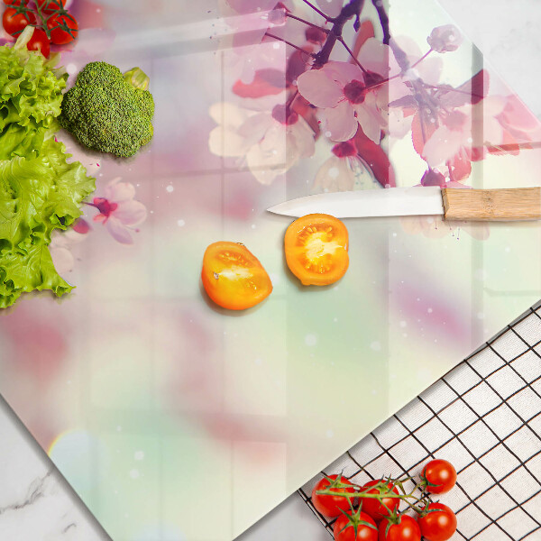 Chopping board glass Nature apple flowers