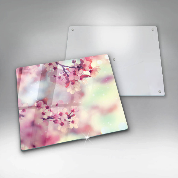 Chopping board glass Nature apple flowers