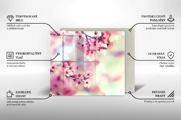 Chopping board glass Nature apple flowers