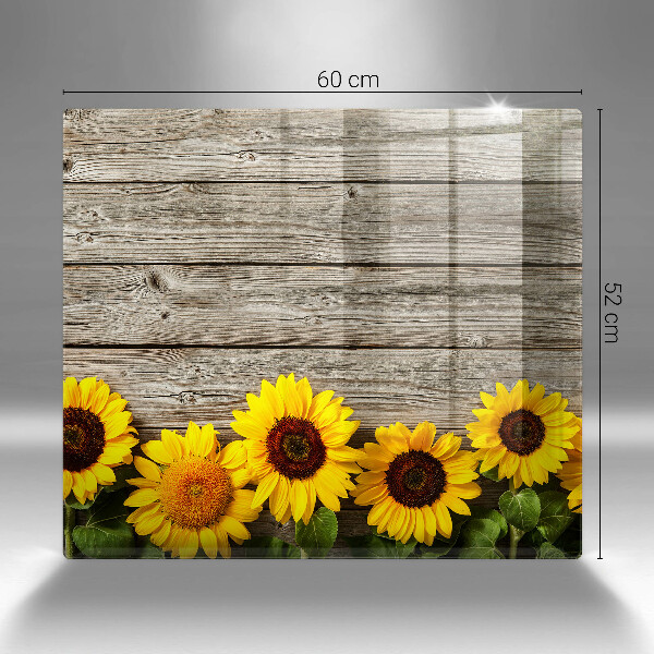 Chopping board glass Sunflowers on the boards