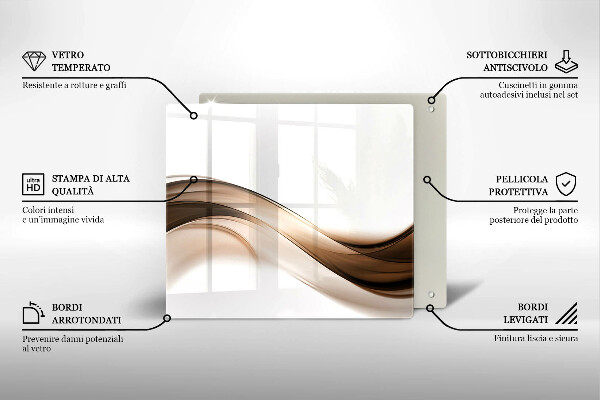 Chopping board glass Abstraction brown lines